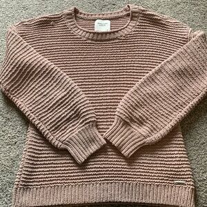 Abercrombie Balloon Sleeve Mauve Sweater